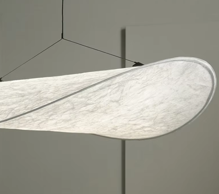 Japandi Stijl Zijden Hanglamp Kroonluchter - hanglampen - zijaanzicht