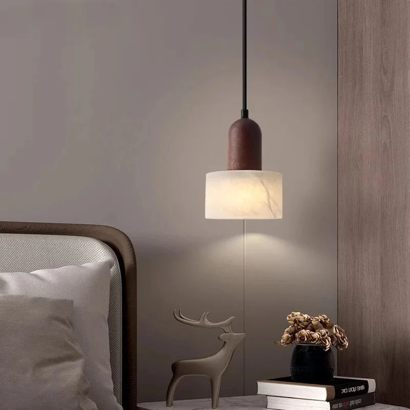 Lumina Wabi-Sabi Luxe Marmeren LED Hanglamp – Elegante Jade-Witte Sfeerverlichting
