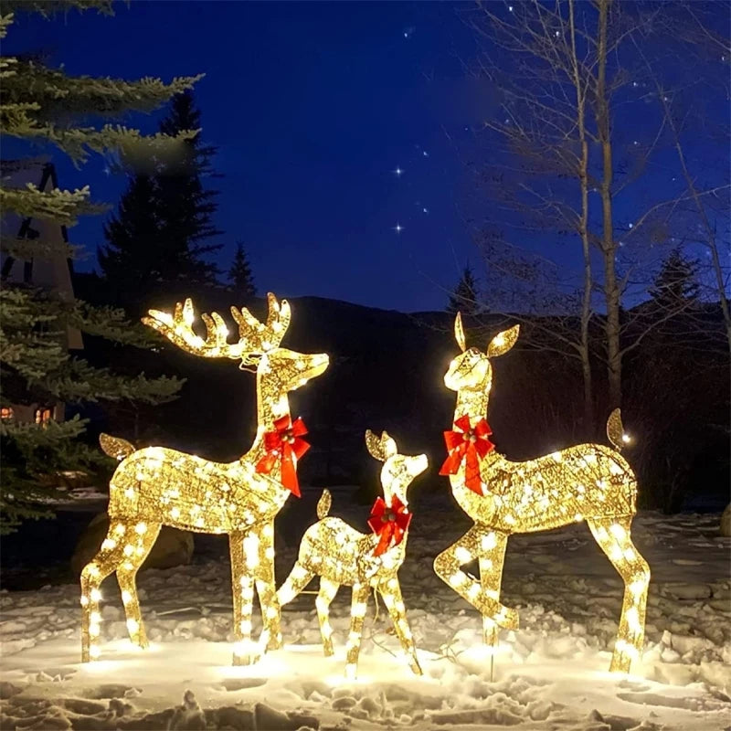 LumiGift 3-Delige Verlichte Cadeaudoos Set met LED - buitenverlichting - afmetingen