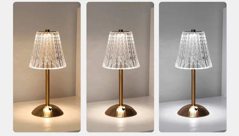 Aurora CrystalTouch – Klassieke Kristallen LED Tafellamp met Touchfunctie