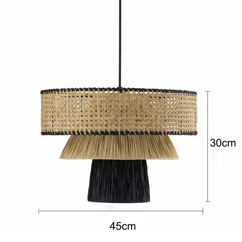 ZENLUMI Japanse Rieten Hanglamp - hanglampen - afmetingen
