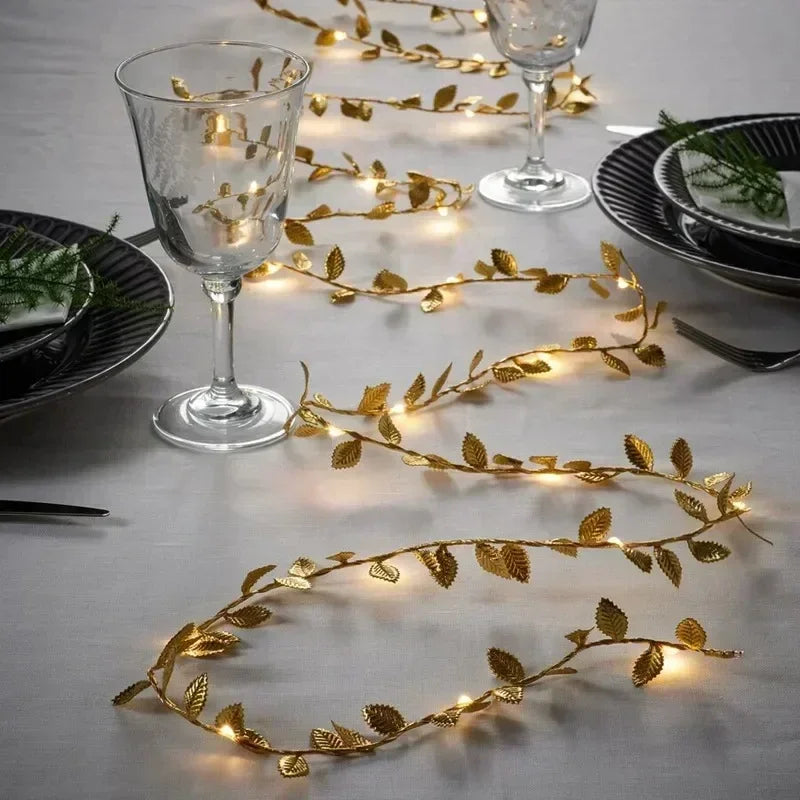 AureaLeaf Gouden kerstverlichting - buitenverlichting - close-up