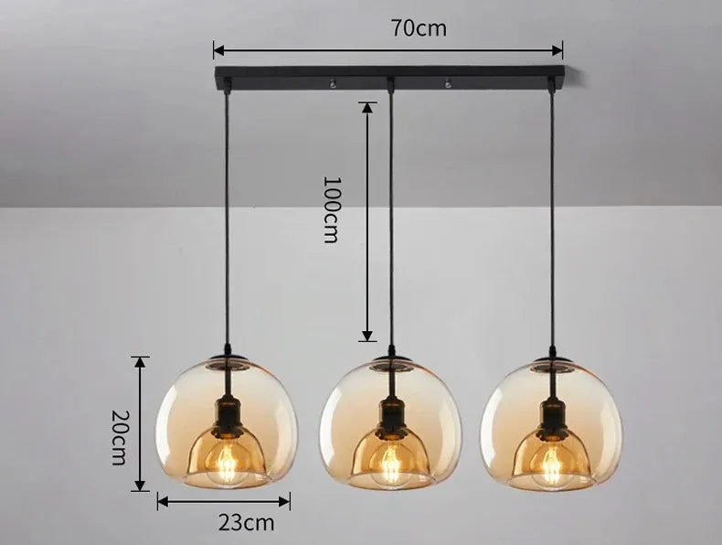 Aurora Glass Pendant Light - hanglampen - zijaanzicht