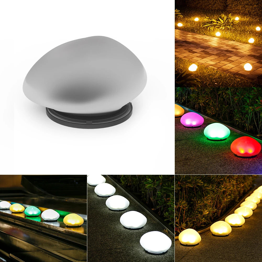 LUXGLOW Solar Kiezel Buitenlamp - buitenverlichting - close-up