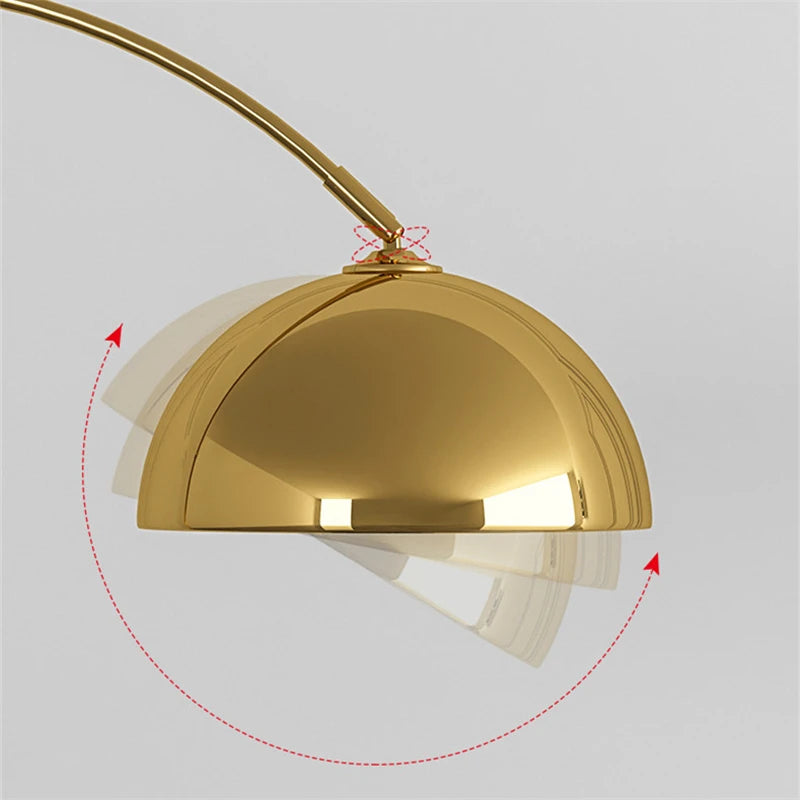 Nordic Arc Luxe Vloerlamp – Minimalistische LED Staande Lamp met Marmeren Basis - vloerlampen - close-up