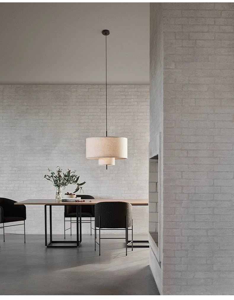 Nordic Minimalist Wabi Sabi Fabric Chandelier Living Dining Room Bar Bedroom Led Pendant Lights Restaurant Hanging Lamp Fixtu