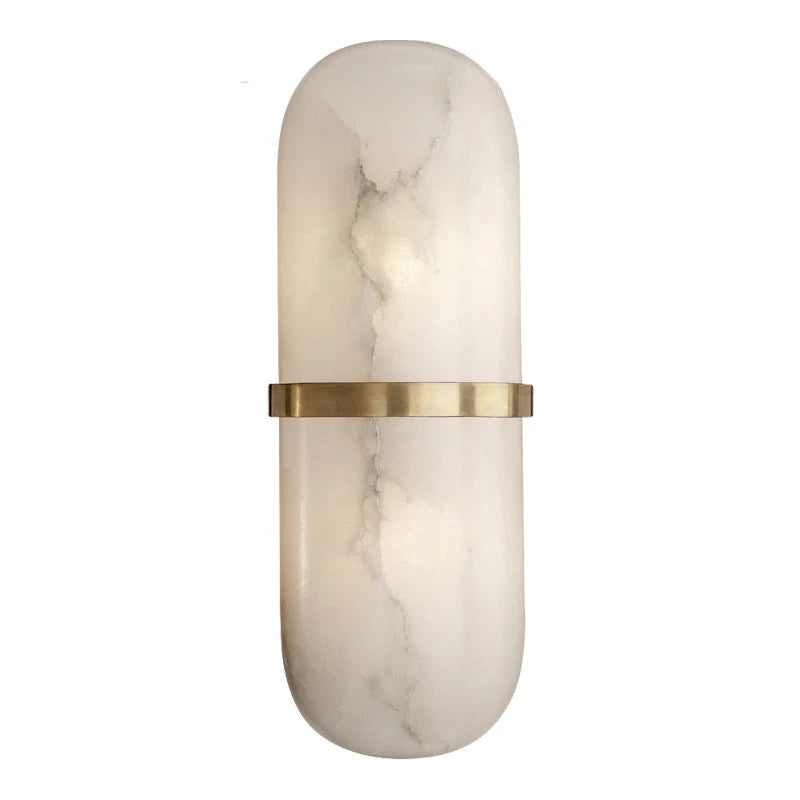Luxe Marmeren Wandlamp – Stijlvolle Verlichting met Elegant Design - wandlamp - zijaanzicht