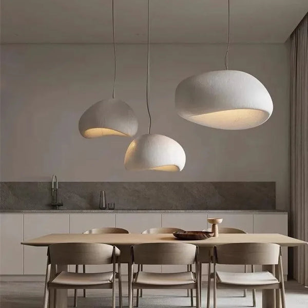 WabiGlow – Moderne Wabi Sabi LED Hanglamp voor Woonkamer, Eetkamer & Slaapkamer