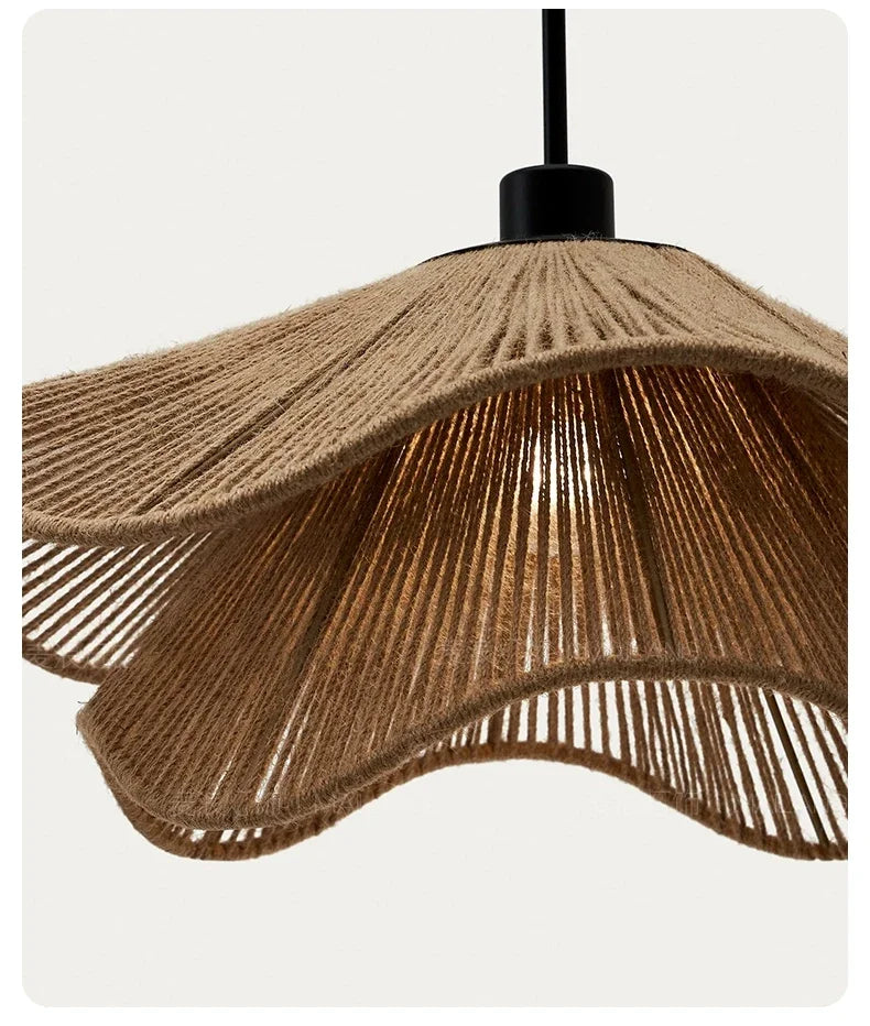 WabiRope Aura: Scandinavische Wabi Sabi Hennep Touw Hanglamp