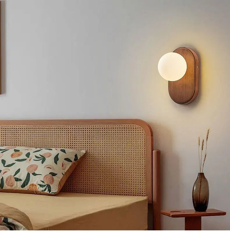 ZenLight Hikari Wandlamp – Japanse Massief Houten Wandverlichting met Frosted Glass | Vintage Nordic Design - wandlamp - afme