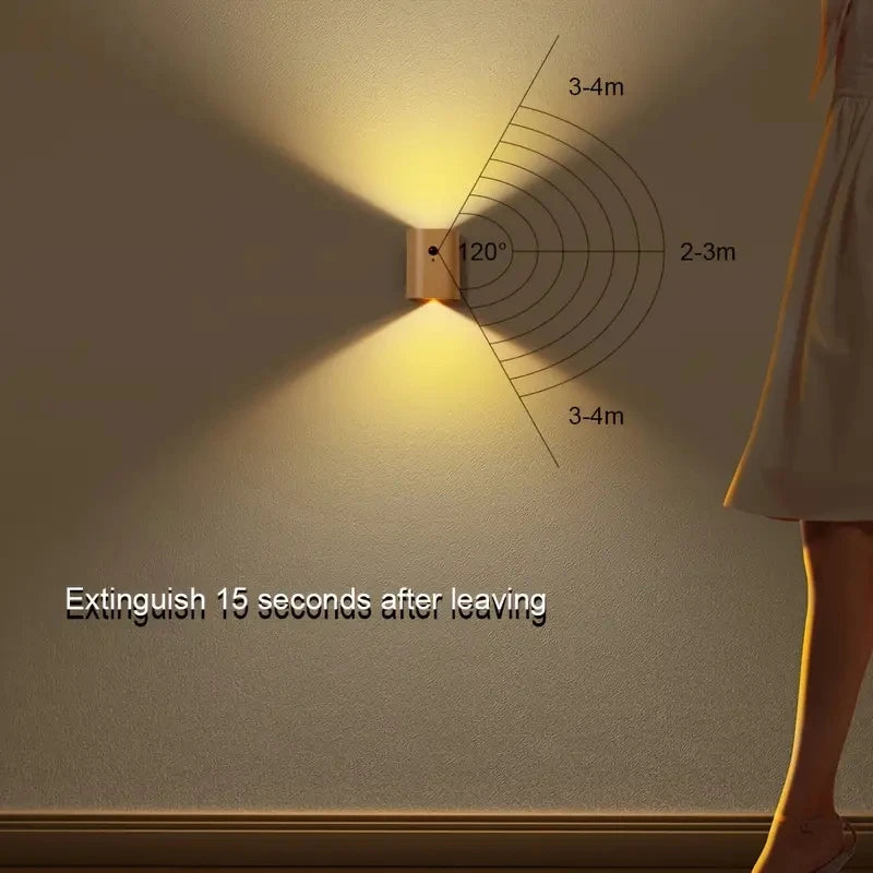 LumiHout – Houten Moderne Indoor Inductie Wandlamp - wandlamp - in de kamer