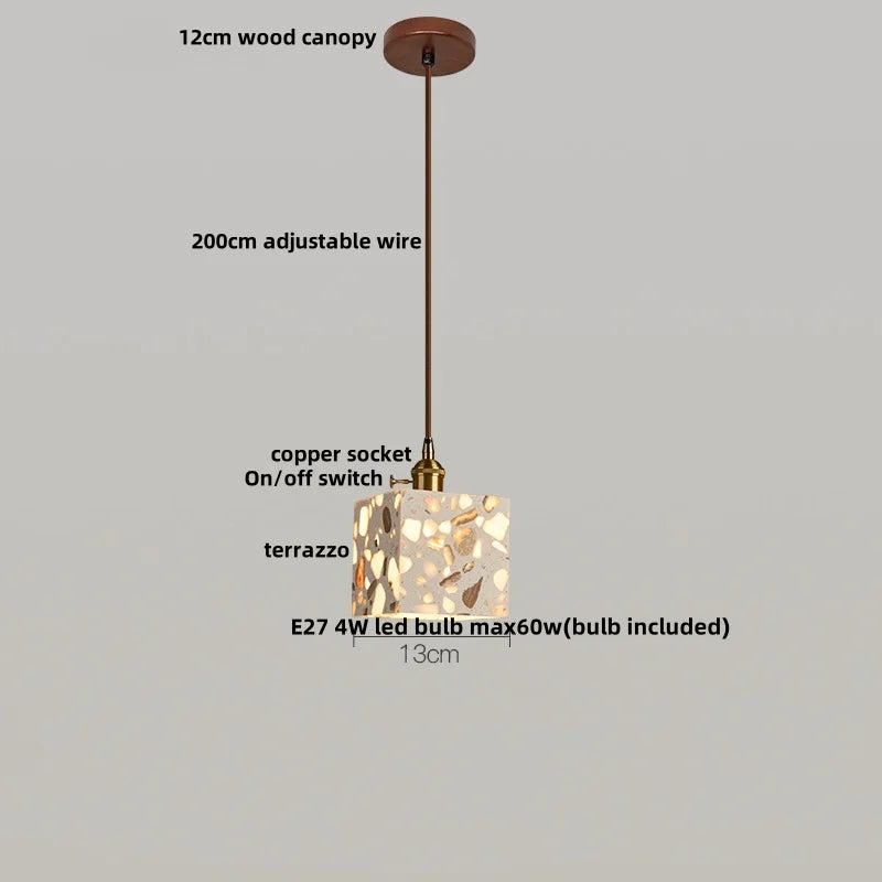 TerraLume LED Hanglamp – Moderne Terrazzo & Koper Designlamp
