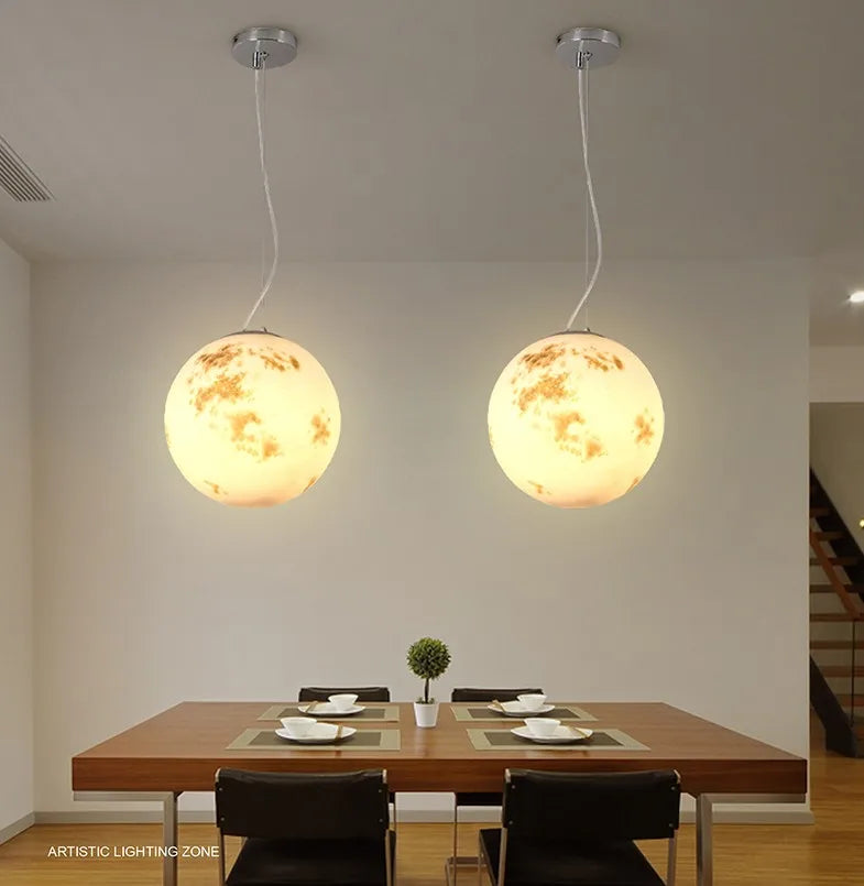 LunaNord – Scandinavische Volle Maan Hanglamp - hanglampen - in de kamer