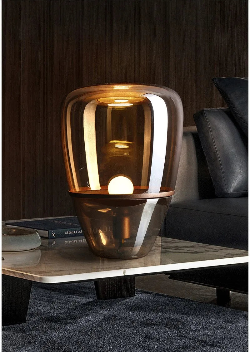 AuroraGlow – Scandinavische Designer Glazen Tafellamp LED - vloerlamp - afmetingen