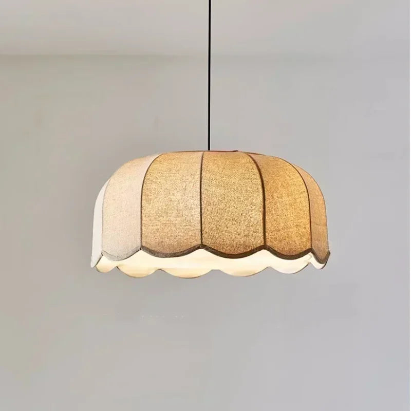Nordic Wabi Glow – Minimalistische Wabi Sabi Linnen LED Hanglamp
