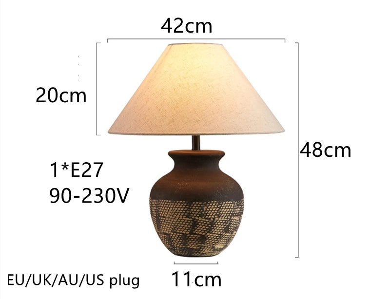 ZenGlow Handcrafted Ceramic Table Lamp - wandlamp & tafellamp - zijaanzicht
