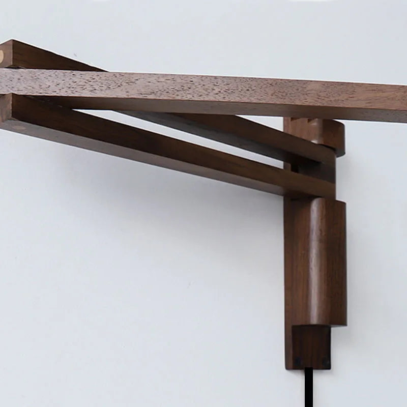 KoshiWood Japanse Wandlamp – Massief Houten Bedlamp met Uitschuifbare Arm & Retro Nordic Design - wandlampen - zijaanzicht