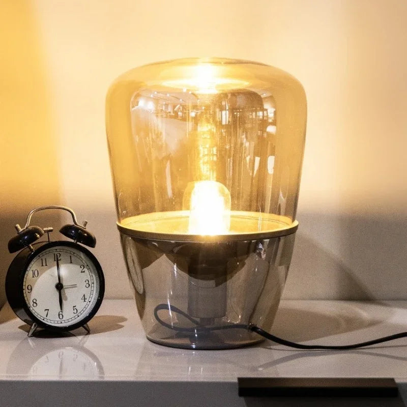 AuroraGlow – Scandinavische Designer Glazen Tafellamp LED - vloerlamp - sfeerbeeld