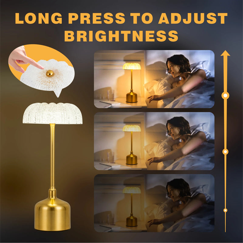 LumiVintage 3000 – Retro LED Tafellamp met Touchbediening en 3000mAh Oplaadbare Batterij