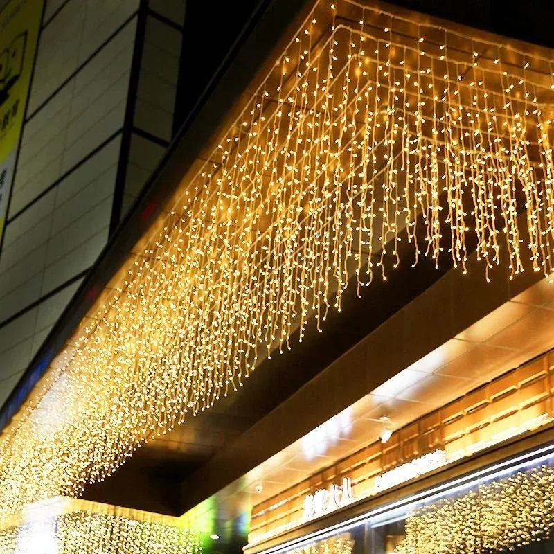 LumaSneeuw 4M LED Sneeuwvlok Gordijnverlichting – Kerst IJspegel Sfeerverlichting - buitenverlichting - detail