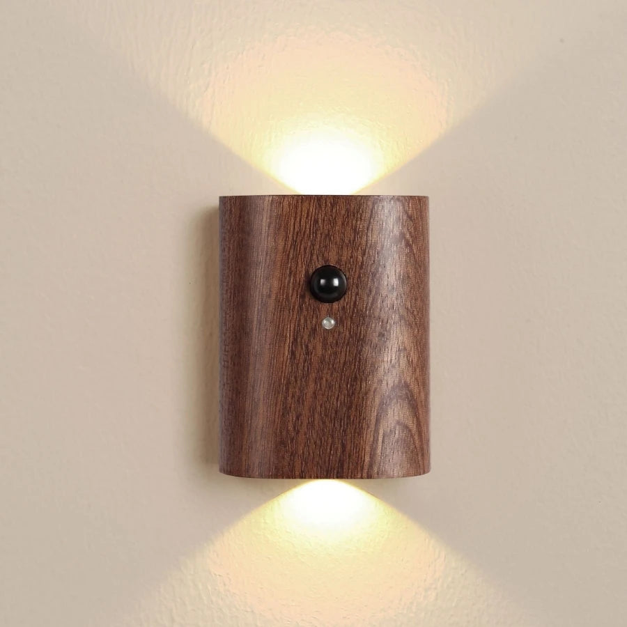 LumiHout – Houten Moderne Indoor Inductie Wandlamp - wandlamp - materiaaldetail