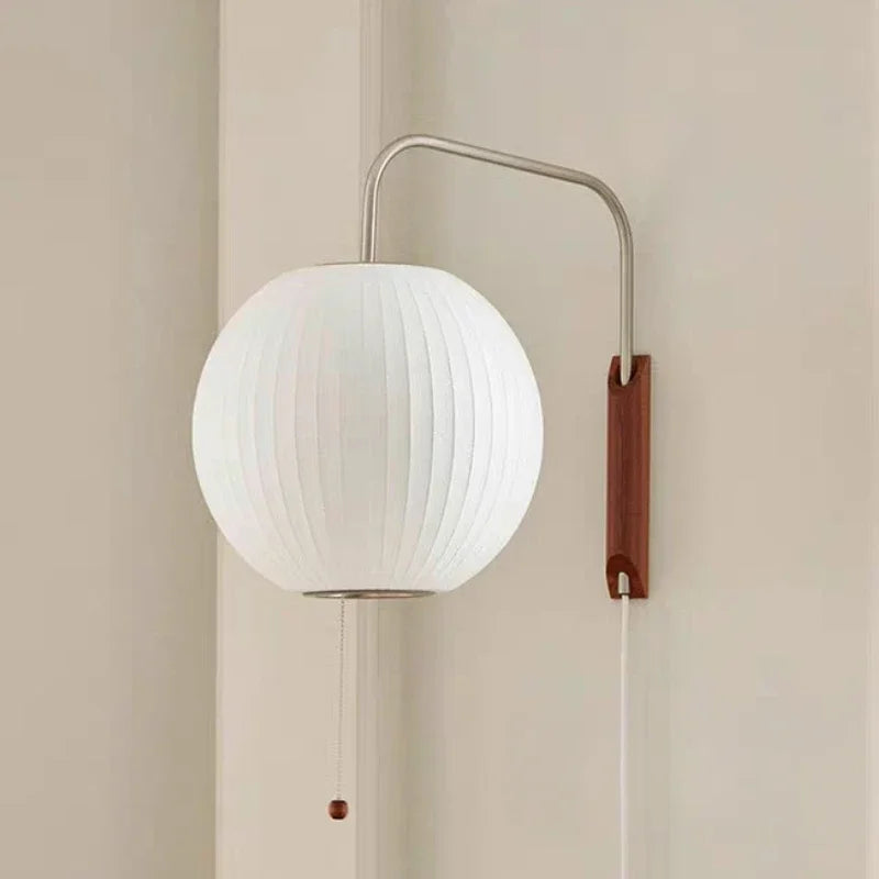 SakuraSilk – Japanse Handgeweven Zijde Wandlamp - wandlamp & tafellamp
