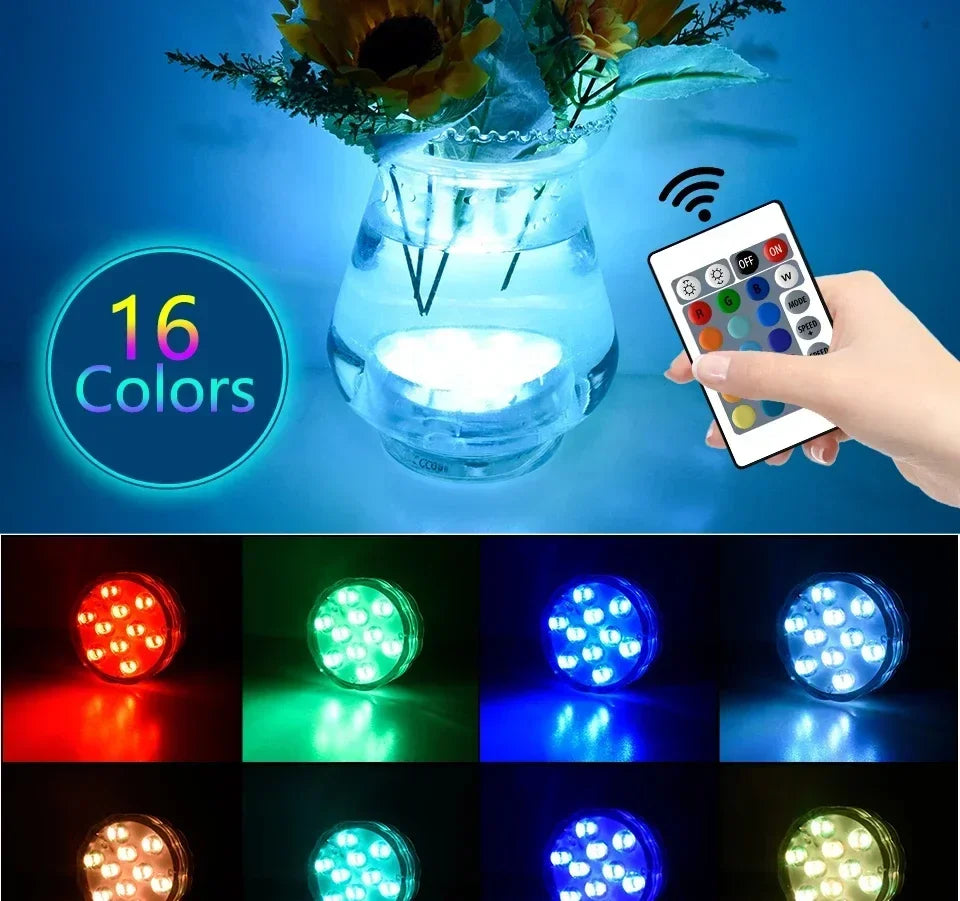 LUMISNAP 10-LED RGB Onderwaterlampen met Magnetische Bevestiging - buitenverlichting