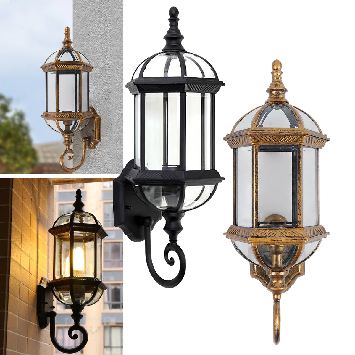 LUMIVINTA Retro Wandlantaarn Buiten - buitenverlichting - zijaanzicht
