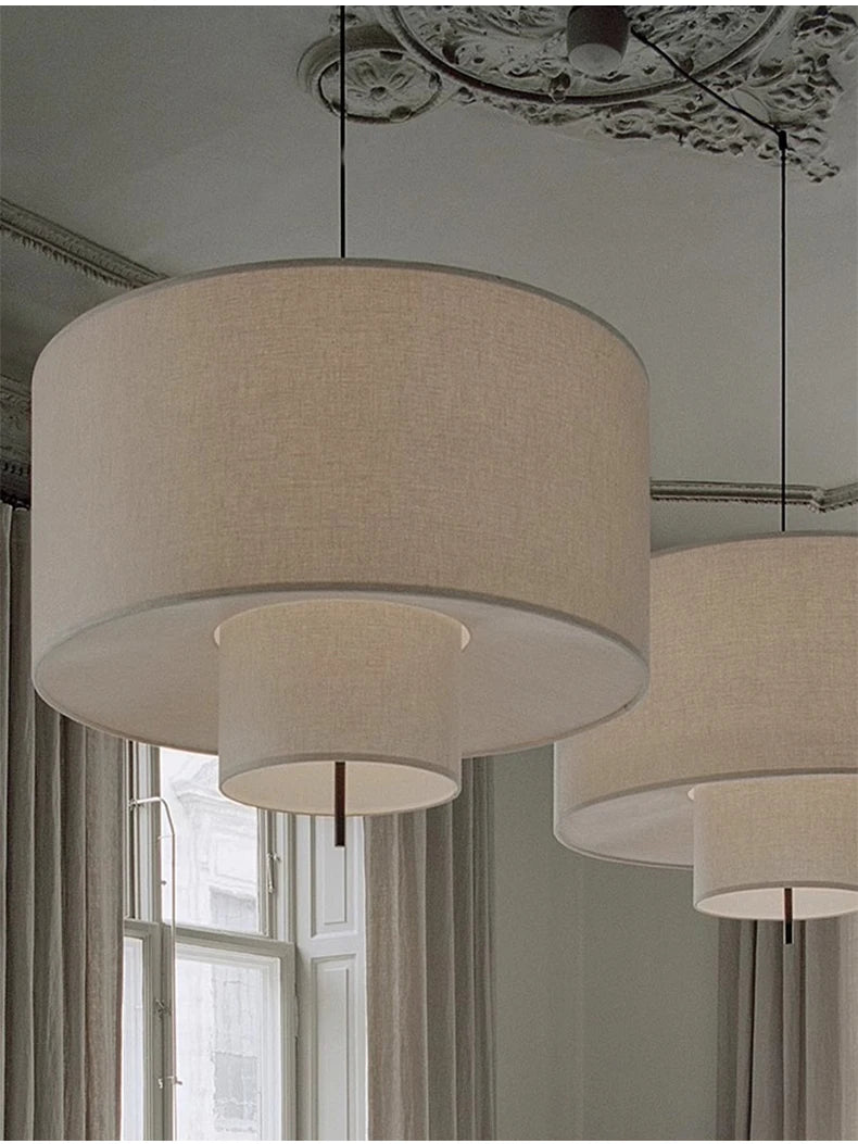 Nordic Minimalist Wabi Sabi Fabric Chandelier Living Dining Room Bar Bedroom Led Pendant Lights Restaurant Hanging Lamp Fixtu