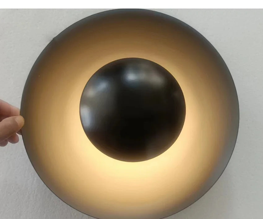 NordicGlow – Moderne Houten Rond LED Wandlamp - wandlamp