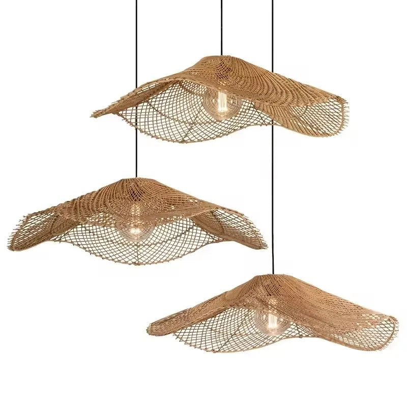 Handgemaakte Rotan Hanglamp - hanglampen - zijaanzicht