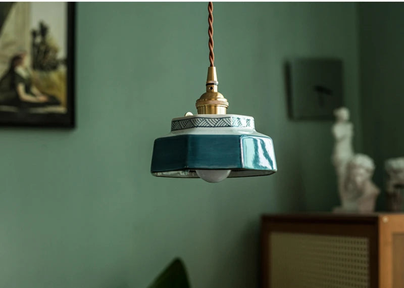 AuroraVerde Donkergroene Keramische Hanglamp - hanglampen