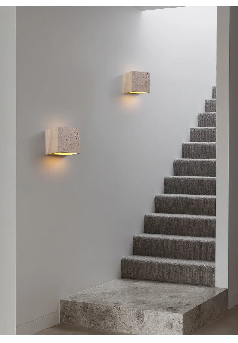 StoneBloc Buitenwandlamp – Natuurlijke Steenlook Wandlamp voor Tuin, Hal & Badkamer