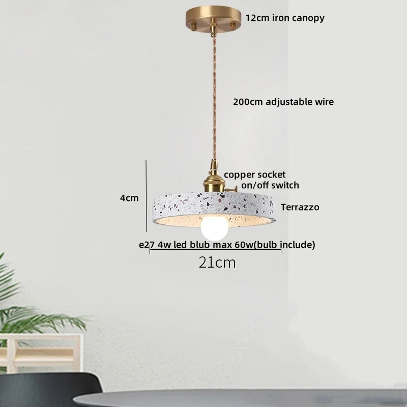 TerraLume LED Hanglamp – Moderne Terrazzo & Koper Designlamp