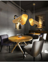 Minimalistische Koperen Hanglamp in Lotusblaad Ontwerp