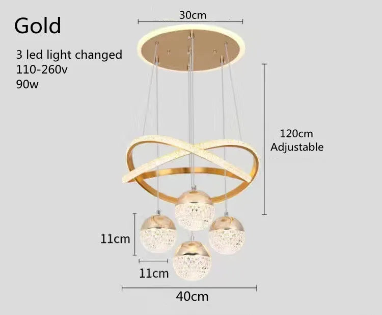 LumaCrest LED Hanglamp – Moderne Art Deco Sfeer voor Eetkamer en Woonruimte - plafondlamp