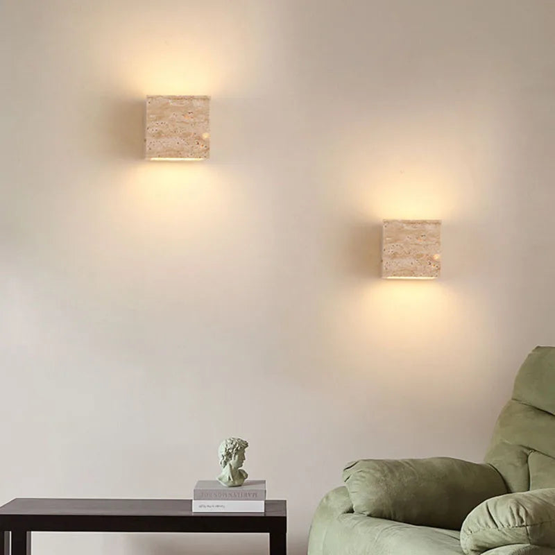 Luxe Marmeren Wandlamp – Stijlvolle LED Verlichting - wandlamp - detail