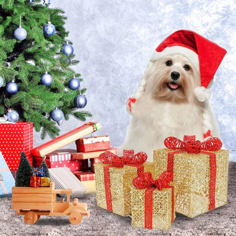 LumiGift 3-Delige Verlichte Cadeaudoos Set met LED