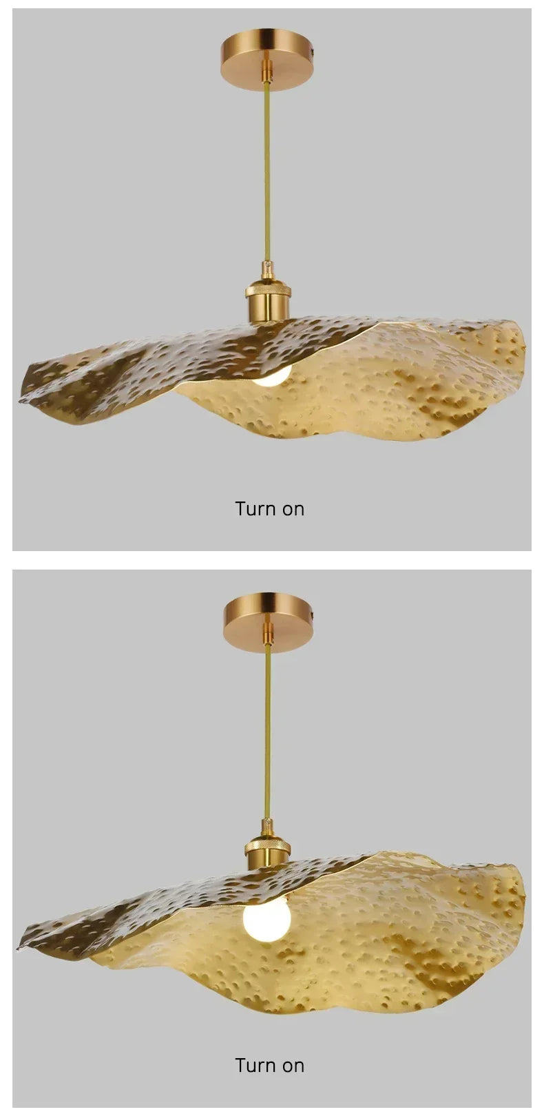 ZenLotus Gouden Lotusblad Kroonluchter - hanglampen - detail