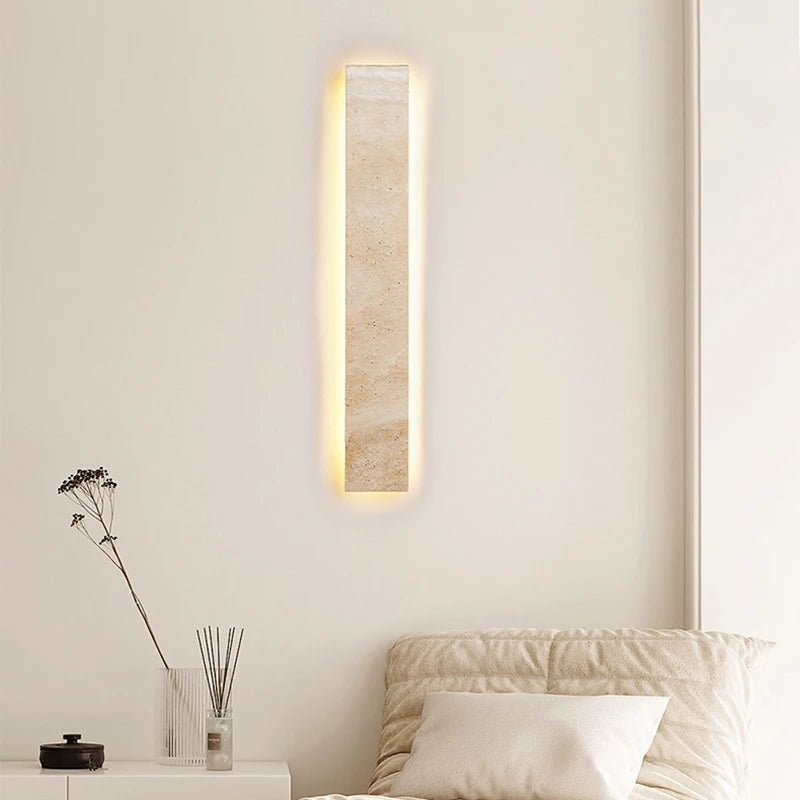 StoneGlow Recta – Moderne Wandlamp van Natuursteen