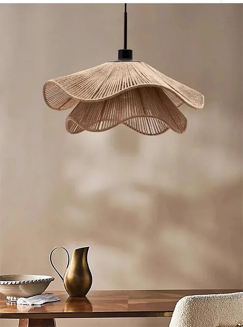 WabiRope Aura: Scandinavische Wabi Sabi Hennep Touw Hanglamp - hanglampen - afmetingen