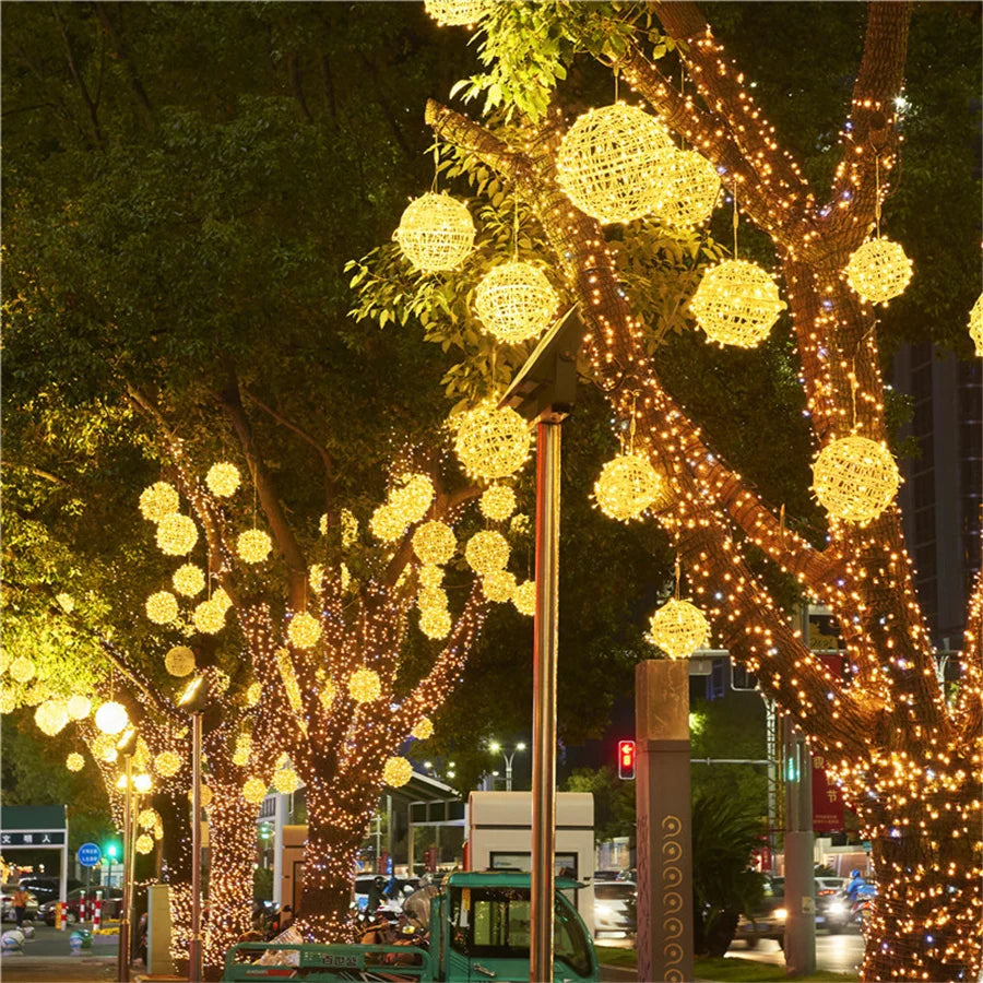 Kerst LED Rotanbal Slinger – Warme Feestverlichting & Buiten Fairy Garden Kerstverlichting - buitenverlichting - materiaaldet