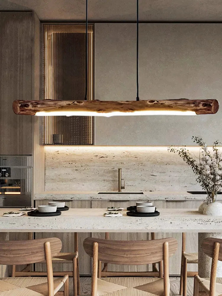 Minimalistische Houten Hanglamp - hanglampen - zijaanzicht