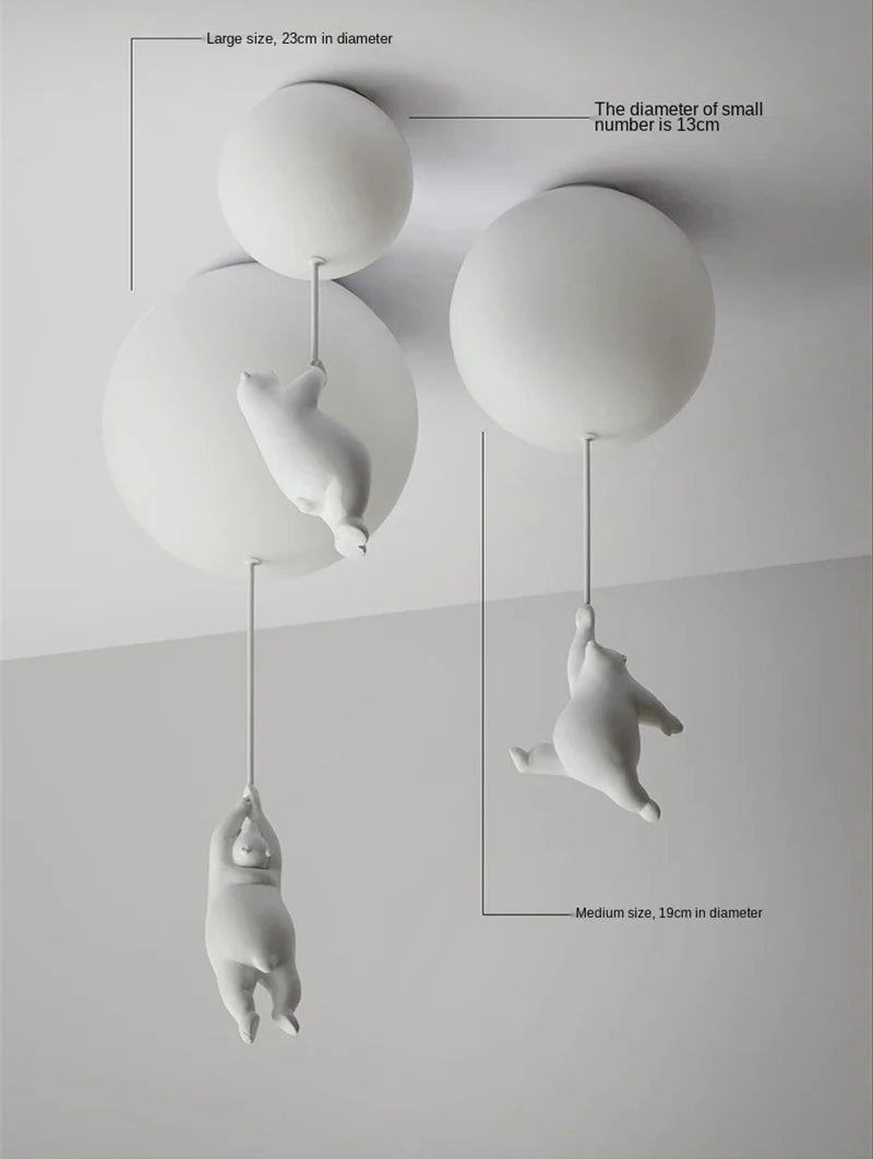 PolarGlow Designer IJsbeer Kroonluchter - hanglampen - afmetingen