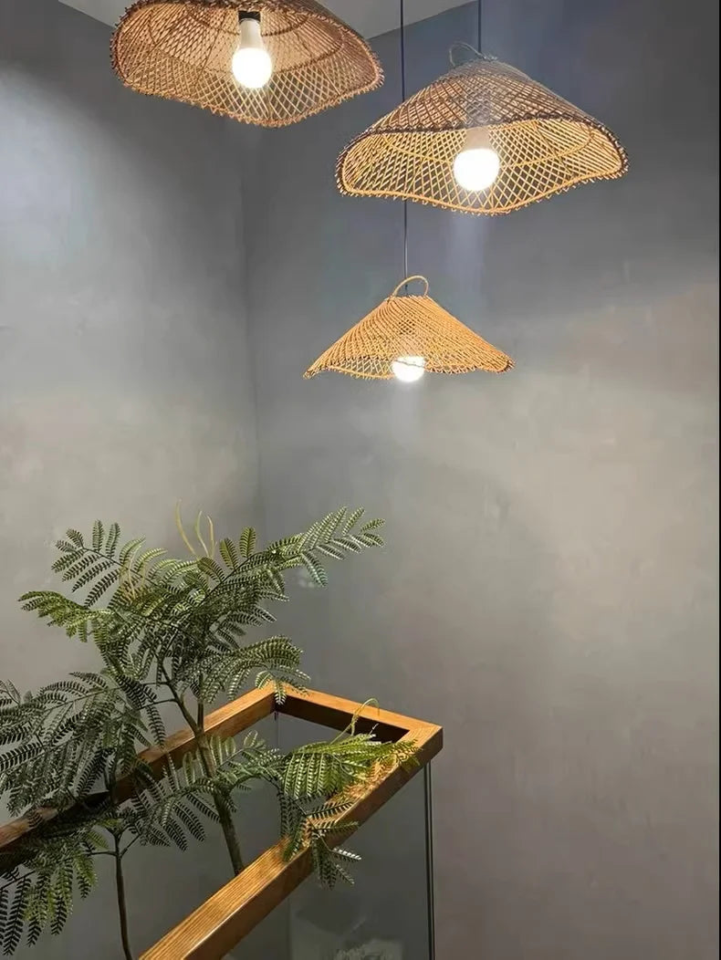 Handgemaakte Rotan Hanglamp - hanglampen - close-up