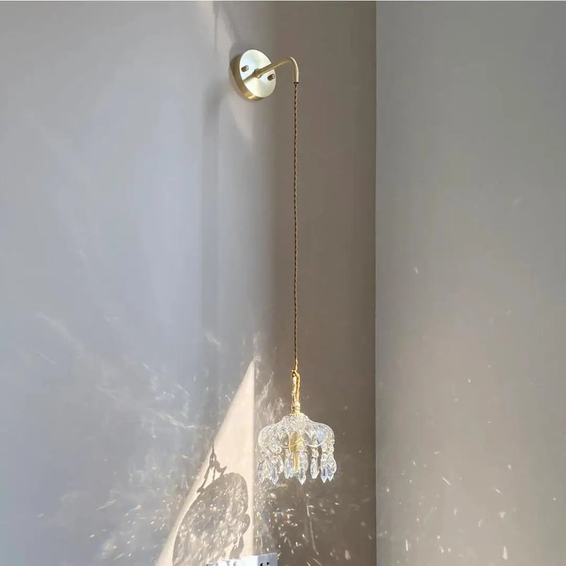 Franse Retro Glazen Hanglamp