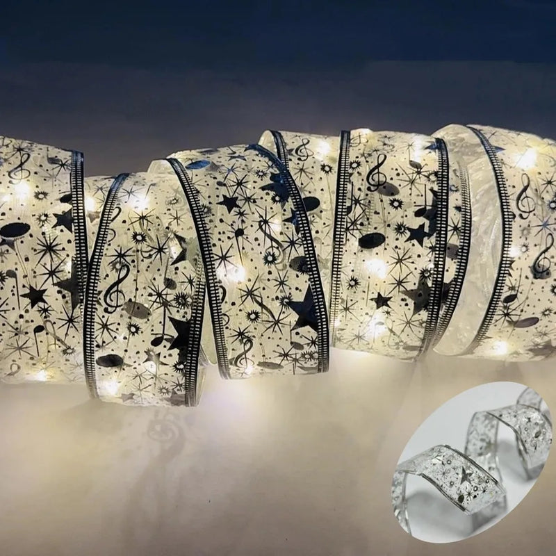 LumiRibbon Gouden Kerstlint Lichtslinger – 2M/5M/10M LED