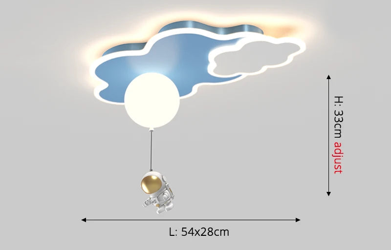 CosmoGlow Astronaut Wolkenplafondlamp - plafondlamp - gemonteerd