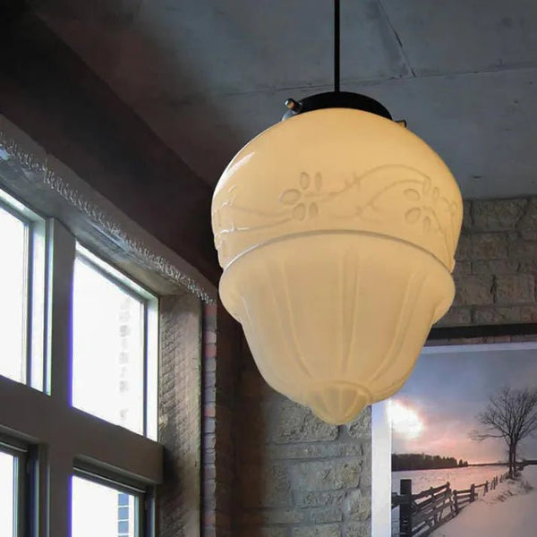 Vintage Melkglas Hanglamp - hanglampen - zijaanzicht