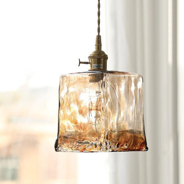 Vintage Bruin Glazen Hanglamp